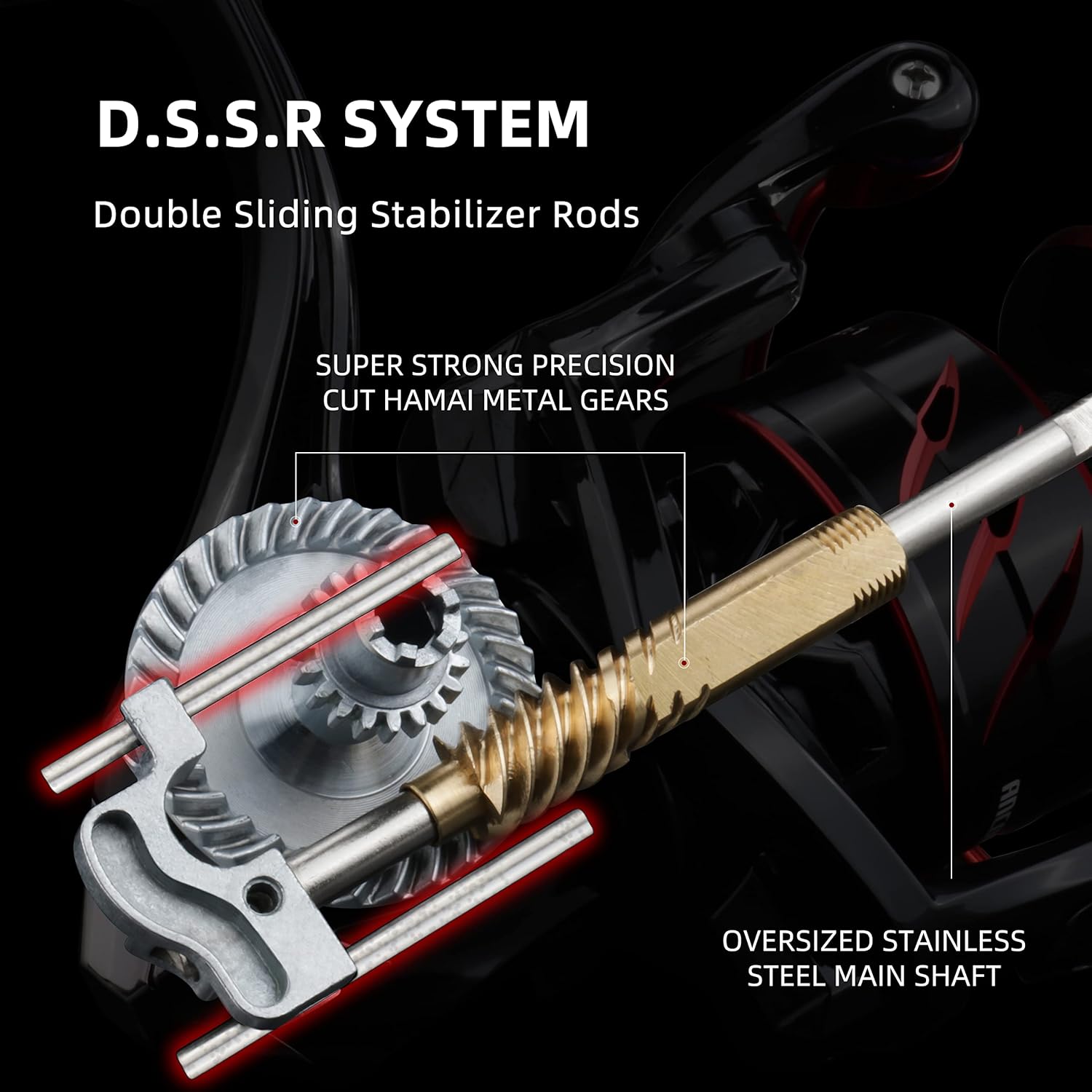 RUNCL Spinning Fishing Reel ANCOHUMA, Powerful 26 LB Max Drag, 7+1 Stainless BB, 6.2:1 CNC Aluminum Alloy Spool, Unique Smooth Colorful Ceramic Line Roller, D.S.S.R Double Shield for Freshwater - Image 5